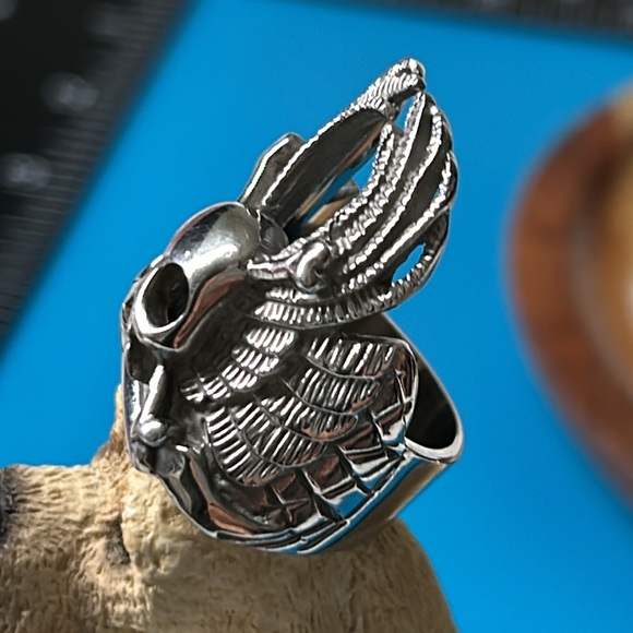 🖤Skull 💀 & Wing 🪽 Stainless Steel ring - Picture 4 of 17